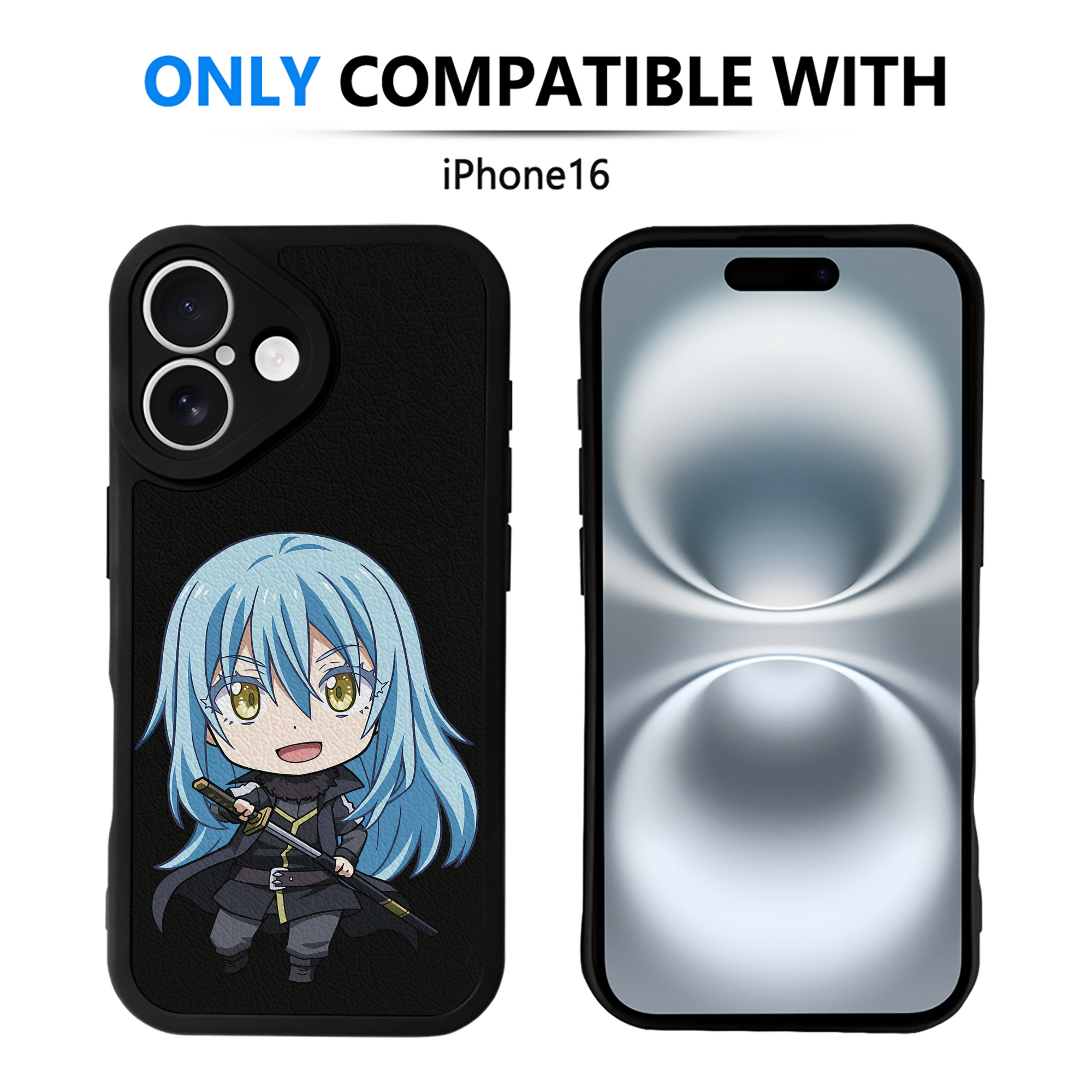 （画像用） 転スラ Regarding Reincarnated to Slime 【iPhone 16シリーズ対応】シリコンスマホケース（レザー調） 材質：シリコン